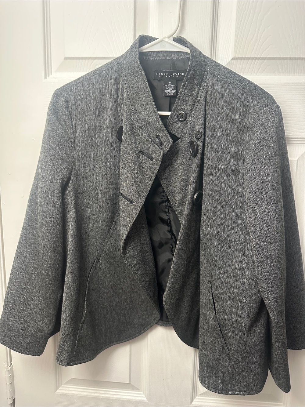 Larry Levine Charcoal Gray Tailored Women's Blazer